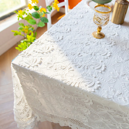 Luxury Embroidered Lace Tablecloth