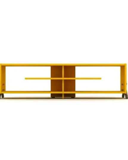 Modern 57-Inch Walnut TV Console with Open Storage and Retro Legs