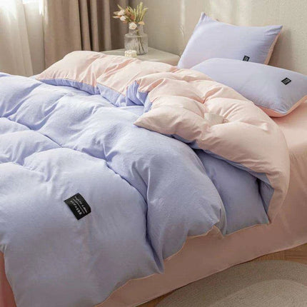 Minimalist Japanese-Inspired Duvet Cover Set with 2 Pillowcases - Luxurious & Cozy Bedding Experience