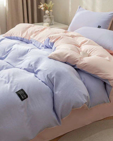 Minimalist Japanese-Inspired Duvet Cover Set with 2 Pillowcases - Luxurious & Cozy Bedding Experience