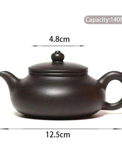 Handcrafted 140ml Yixing Purple Clay Teapot - Exquisite Zisha Kettle for Passionate Tea Aficionados