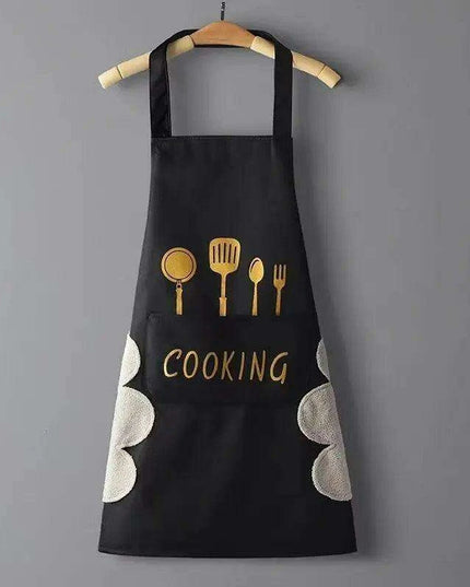 Chic Waterproof Apron for Culinary and Gardening Mastery - Adjustable Cotton-Linen Blend