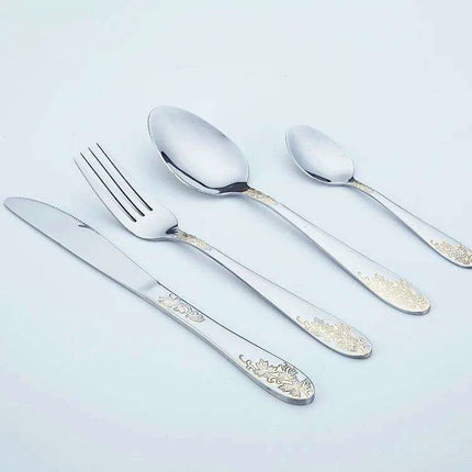 Rustic Elegance 72-Piece Stainless Steel Cutlery Set with Wooden Organizer