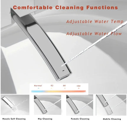 Light Oxygen Smart Toilet Bidet - Auto Open/Close, One-Piece Design