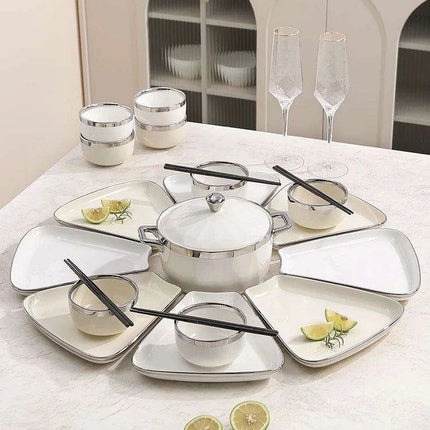 Sophisticated Ceramic Dining Set: Versatile Tableware for Memorable Meals