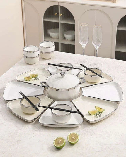 Sophisticated Ceramic Dining Set: Versatile Tableware for Memorable Meals