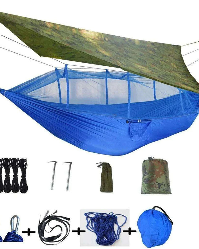 Ultimate Adventure Hammock: Weatherproof with Mosquito Net and Canopy Protection