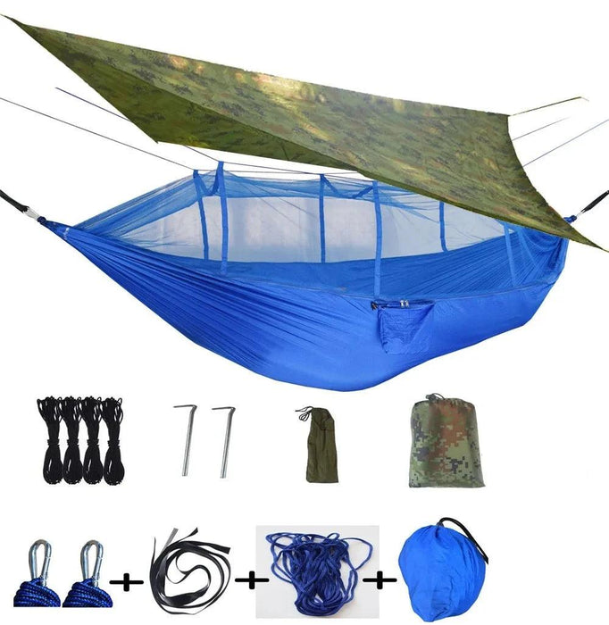 Ultimate Adventure Hammock: Weatherproof with Mosquito Net and Canopy Protection