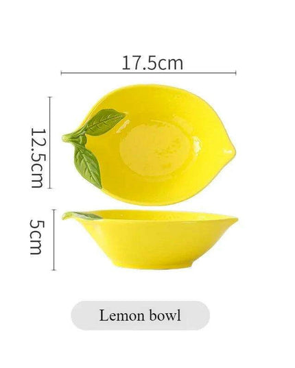 Playful Lemon-Shaped Ceramic Bowl for Salads, Soups, and Snacks - Fun Kitchen Dining Accessory