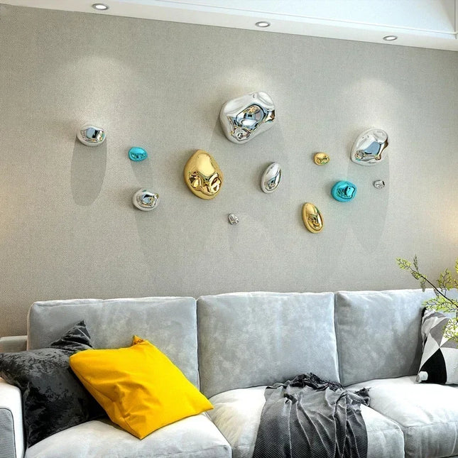 Electroplated Stone Wall Pendant – 3D Stereo Wall Hanging Décor