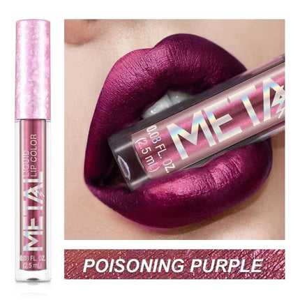 Metallic Matte Liquid Lipstick Waterproof Long Lasting Non-Stick Cup Matte Shimmer Glitter Lip Gloss Women Lips Makeup 12 Colors metallic-matte-liquid-lipstick-waterproof-long-lasting-non-stick-cup-matte-shimmer-glitter-lip-gloss-women-lips-makeup-12-colors