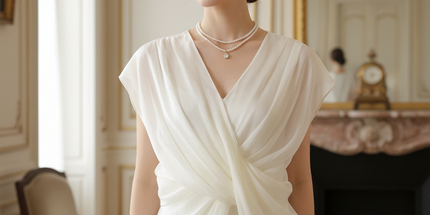 Brave Mother Women's Summer V-Neck Chiffon Blouse with Irregular Hem