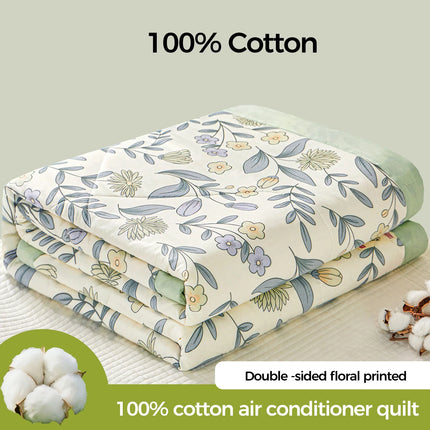 Floral Cotton Summer Quilt — Lightweight Skin-Friendly Comforter
