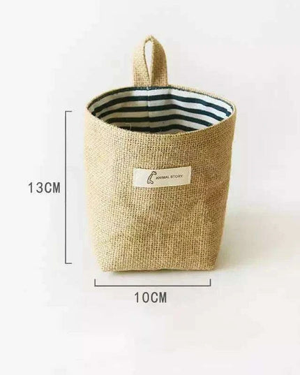 Versatile Foldable Jute and Cotton Storage Basket for Home and Travel