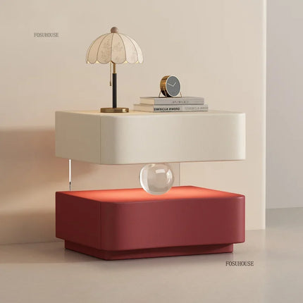 Italian Creative Design Luxury Bedside Table Solid Wood Cream Suspended Night Stand Modern Bedroom Furniture High End Cabinet italian-creative-design-luxury-bedside-table-solid-wood-cream-suspended-night-stand-modern-bedroom-furniture-high-end-cabinet