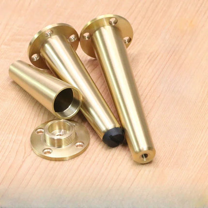 Light Luxury Solid Brass Furniture Leg — High Load-Bearing Cabinet & Sofa Support Foot, 120mm or 200mm