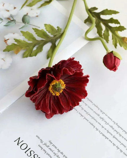 Elegant Faux Poppy Arrangements with Lush Greenery for Timeless Home Decor and Thoughtful Gifts