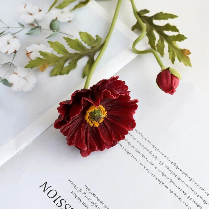 Elegant Faux Poppy Arrangements with Lush Greenery for Timeless Home Decor and Thoughtful Gifts