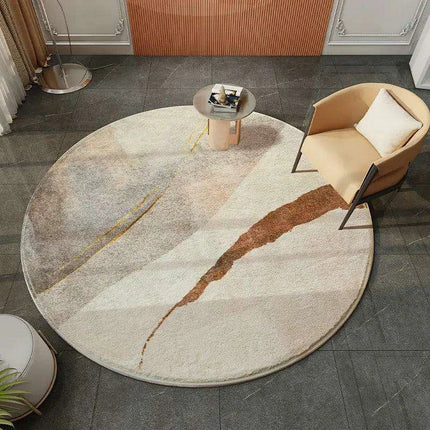 Luxurious Round Plush Polyester Area Rug for Sophisticated Home Decor