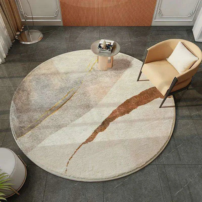 Luxurious Round Plush Polyester Area Rug for Sophisticated Home Decor