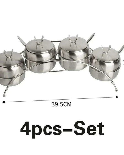 Sleek Stainless Steel Spice Organizer Set for a Contemporary Kitchen