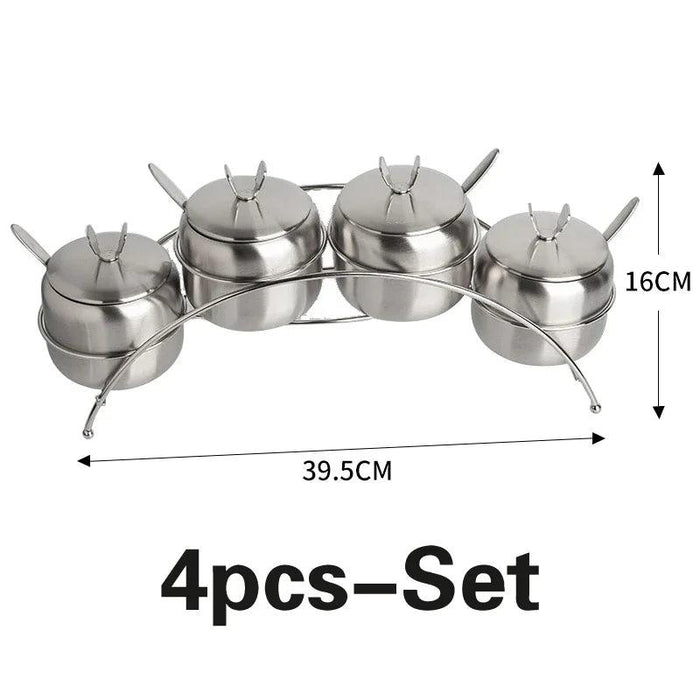 Sleek Stainless Steel Spice Organizer Set for a Contemporary Kitchen