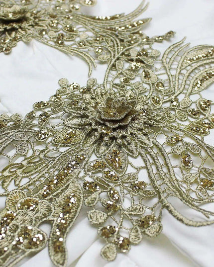 Chic Deep V-Neck Gold Embroidered Maxi Dress for Summer Evenings