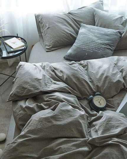 Modern Simple 100% Cotton Duvet Cover Set