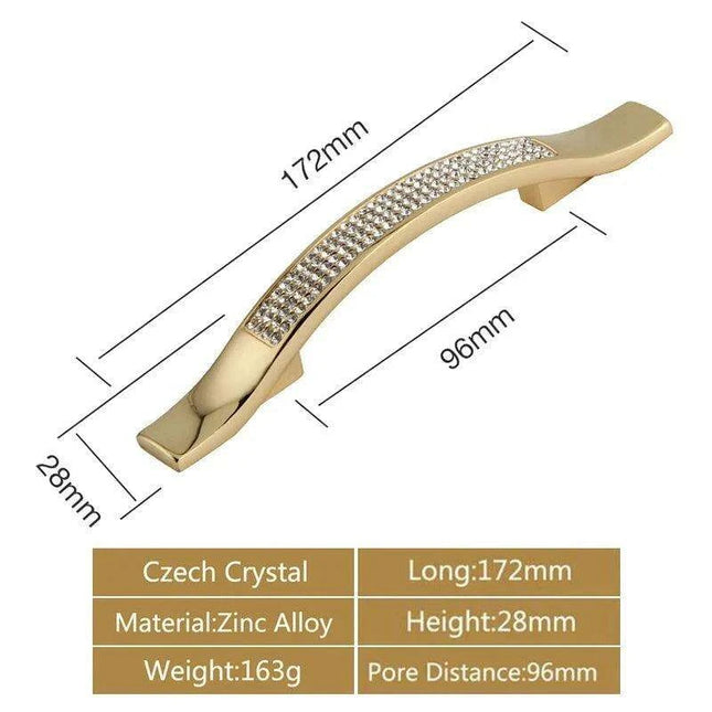 Luxurious Gold and Crystal Cabinet Pulls - Exquisite Design and Lasting Quality
