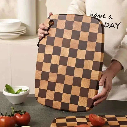 Chic Antibacterial Acacia Wood Culinary and Chess Board from Thailand