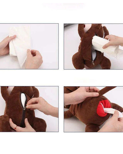 Monkey and Bunny Plush Tissue Box Cover - Ideal for Car and Home