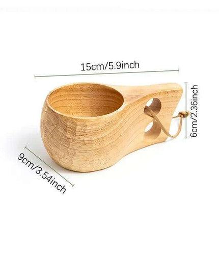 Artisan Acacia Wood Adventure Mug with Stylish Rope Handle - Your Unique Outdoor Drinkware