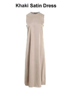 Khaki Satin dress