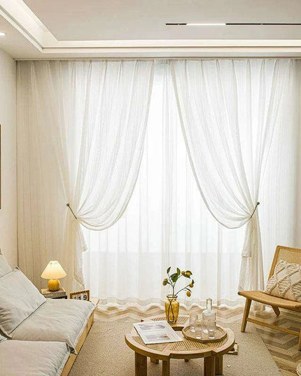 Modern Simple Pure White Hollowout Lace Curtains (1 panel)