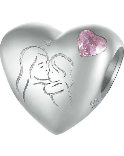 Eternal Bond: 925 Sterling Silver Baby Footprint Heart Charm Pendant