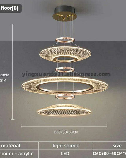 Personalized Luxury LED Pendant Chandelier with Adjustable Lighting Options