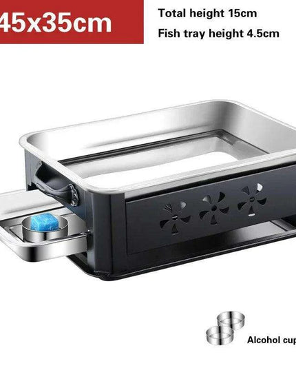 Deluxe Stainless Steel Fish Grilling Kit with Infusion Tray and Korean BBQ Features