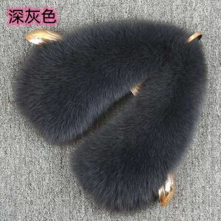 Luxury Fox Fur Winter Scarf with Versatile Detachable Collar - A Statement of Winter Elegance