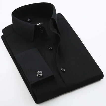 French Cuff Striped Dress Shirt — Slim Fit, Long Sleeve