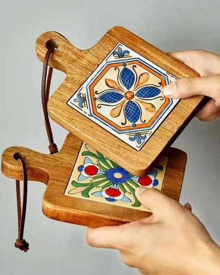 Chic Wooden Beverage Coasters - Heat-Resistant Drink Pads for Home and Workspace