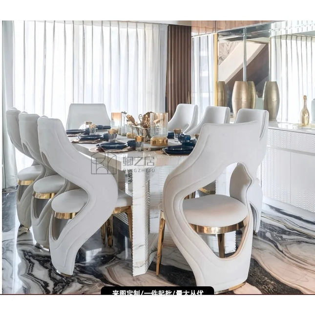 Supermarket Store Luxury Stainless Steel Dining Chair - Modern Design,