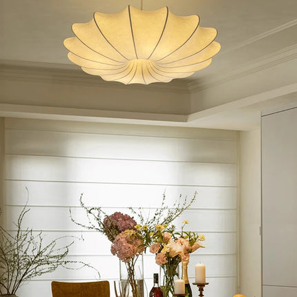 Wabi Sabi Silk Pendant Lamp | Japanese LED Chandelier for Living Room & Bedroom