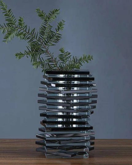 Sophisticated Geometric Crystal Glass Vase Set for Stylish Floral Arrangements