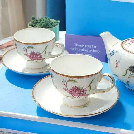 Timeless Nordic Charm Tea Set - Exquisite Bone China Kitchenware for Elegant Gatherings