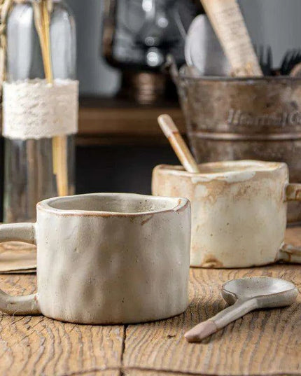 Vintage Japanese-Inspired Handmade Ceramic Mug for Coffee Enthusiasts