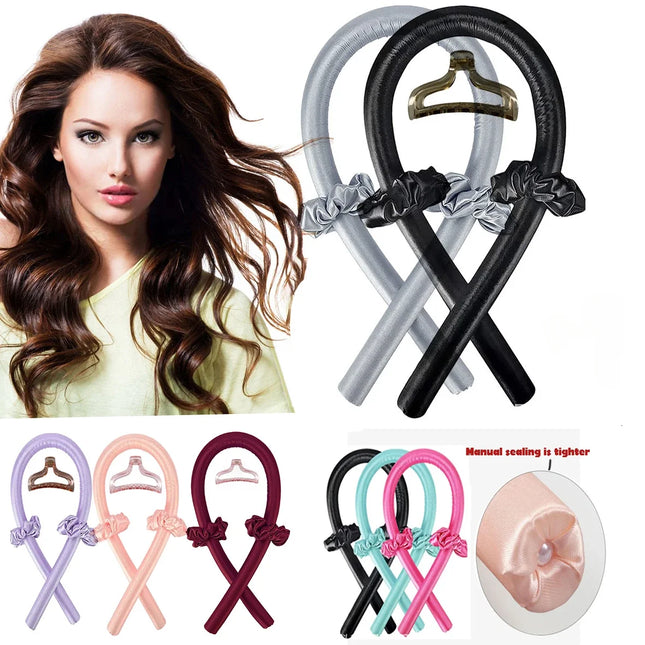 Heatless Curling Rod Headband — Silk Ribbon Hair Curler, No Heat
