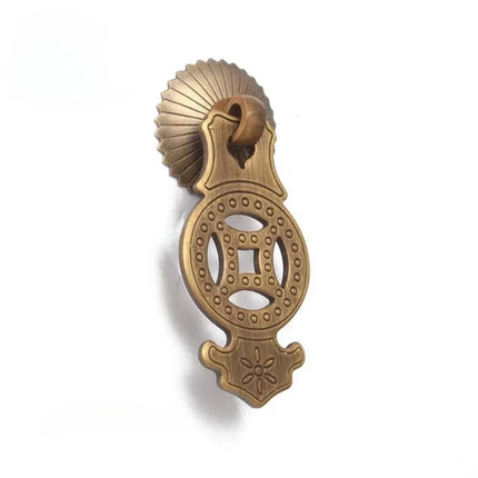 4 Pieces Chinese Style Brass Drawer Cupboard Door Knobs Coin Pendant P