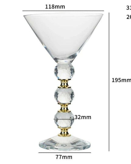 260ML Elegant Lead-Free Crystal Martini Glasses - Premium Drinkware for Cocktails, Wine, and Coffee - Ideal for Celebrations, Bars, and Gift Giving