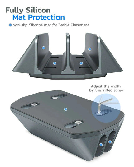 Adjustable Aluminum Vertical Laptop Stand for Enhanced Workspace Organization - Compatible with Devices Up to 17.3"