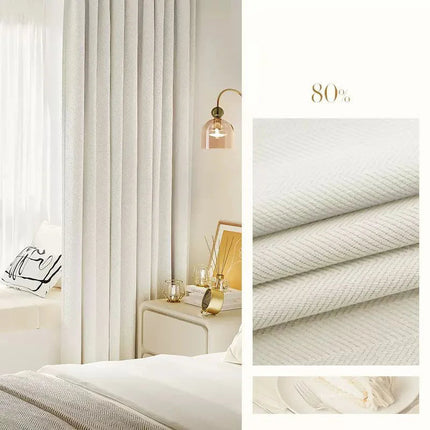 Luxury Cream Chenille Jacquard Curtains – Custom Size
